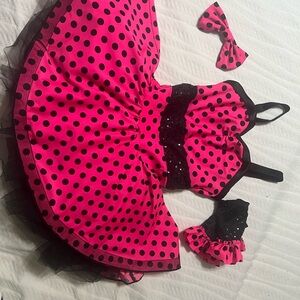 Weissman Fuchsia and Black Polka Dot Ensemble